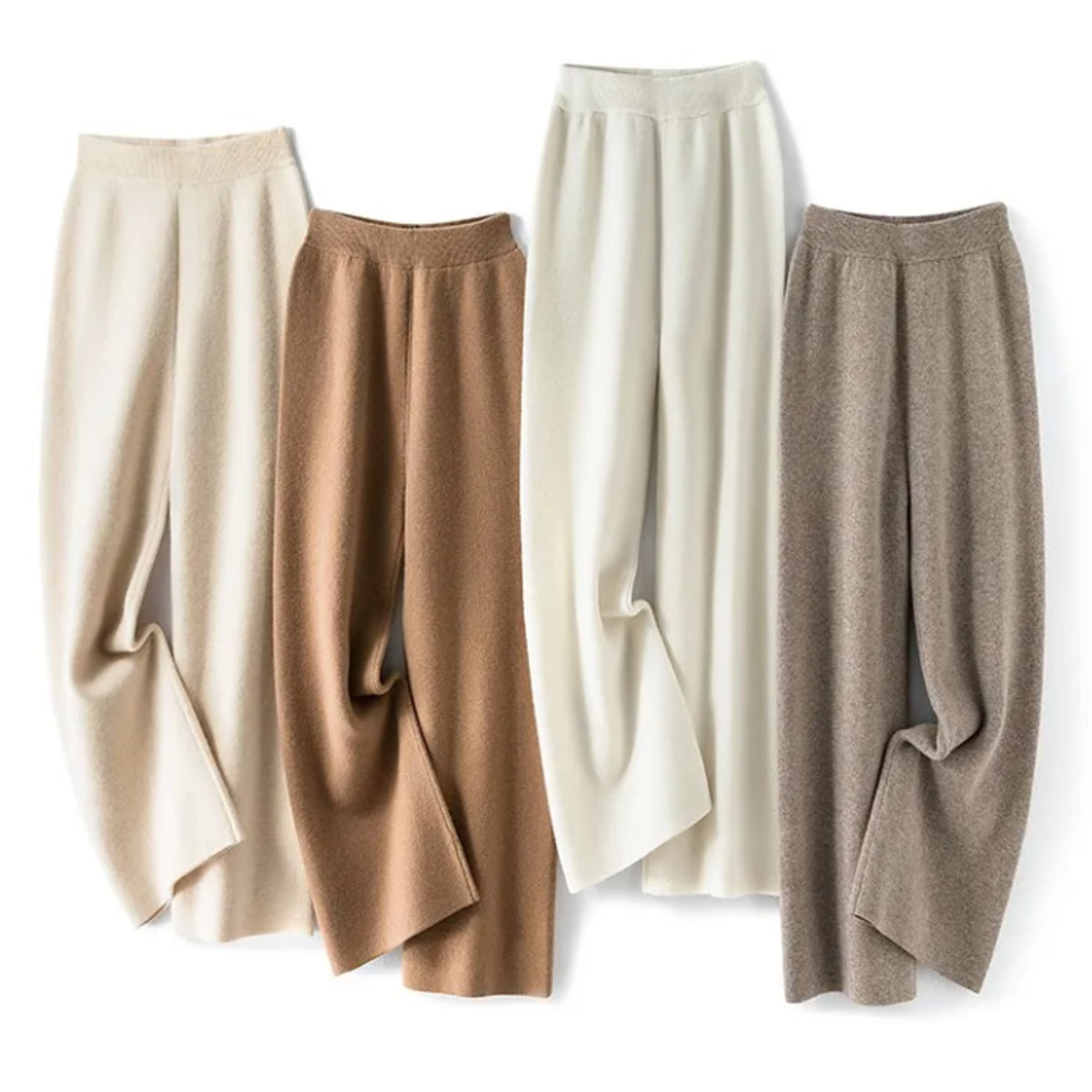 luxurious cashmere lounge pants in four neutral colors